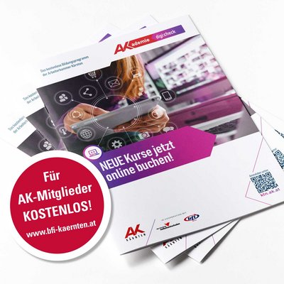 AK-Digicheck, Abbildung von Mappen der Arbeiterkammer