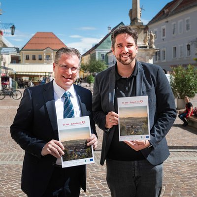 Bgm. Martin Kulmer und Stefan Regenfelder (Stadtmarketing)